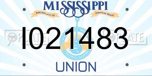 I021483 Mississippi License Plate