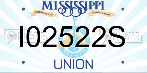 I02522S Mississippi License Plate