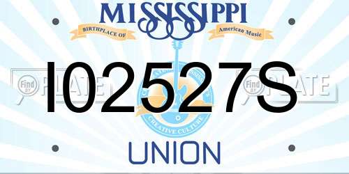 I02527S Mississippi License Plate