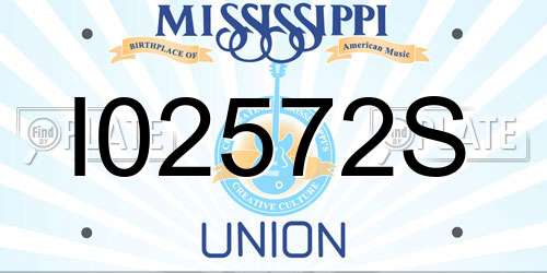 I02572S Mississippi License Plate