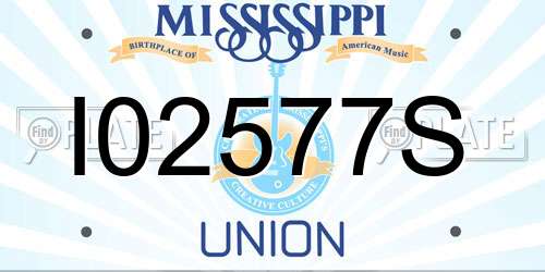 I02577S Mississippi License Plate