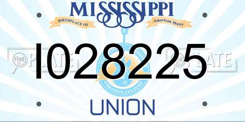 I028225 Mississippi License Plate