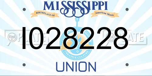 I028228 Mississippi License Plate