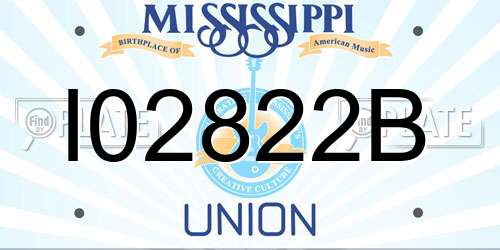 I02822B Mississippi License Plate