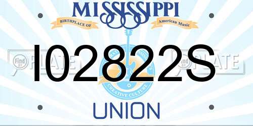 I02822S Mississippi License Plate