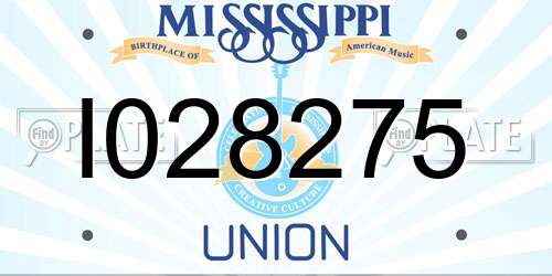 I028275 Mississippi License Plate