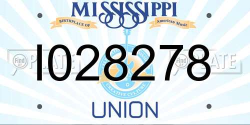 I028278 Mississippi License Plate