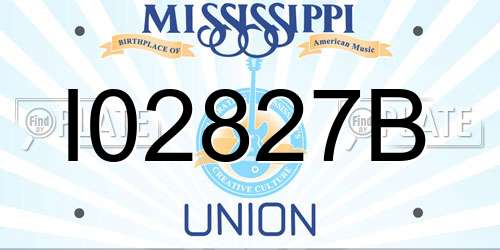 I02827B Mississippi License Plate