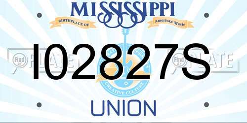 I02827S Mississippi License Plate