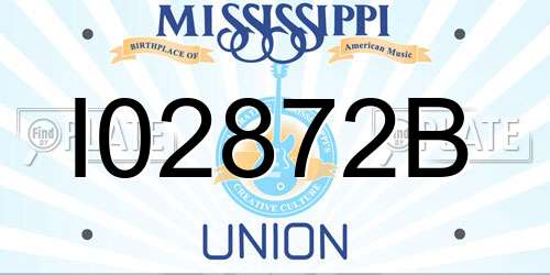 I02872B Mississippi License Plate
