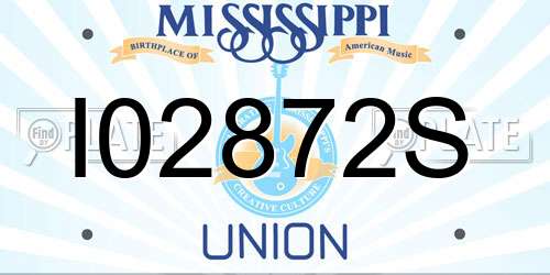 I02872S Mississippi License Plate