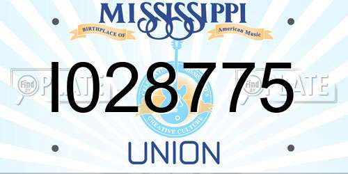 I028775 Mississippi License Plate
