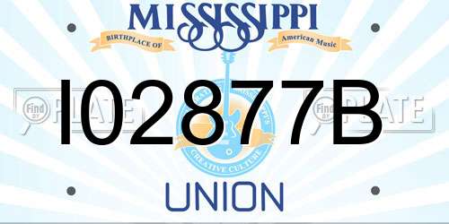 I02877B Mississippi License Plate