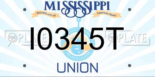 I0345T Mississippi License Plate