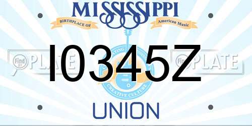 I0345Z Mississippi License Plate