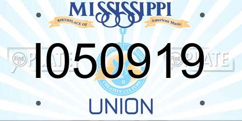 I050919 Mississippi License Plate