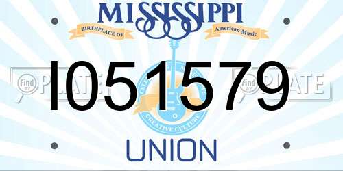 I051579 Mississippi License Plate