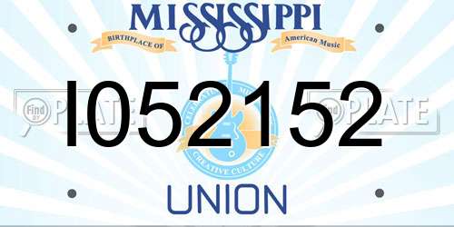I052152 Mississippi License Plate