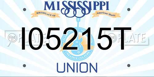 I05215T Mississippi License Plate