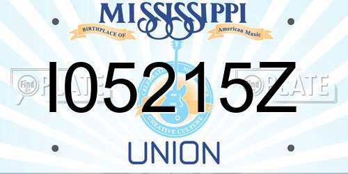 I05215Z Mississippi License Plate