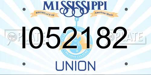 I052182 Mississippi License Plate