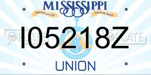 I05218Z Mississippi License Plate