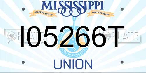 I05266T Mississippi License Plate