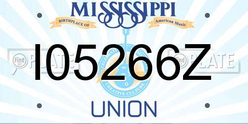 I05266Z Mississippi License Plate