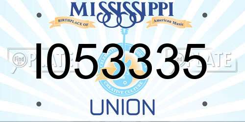 I053335 Mississippi License Plate