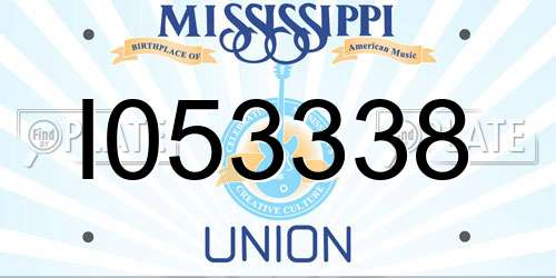 I053338 Mississippi License Plate