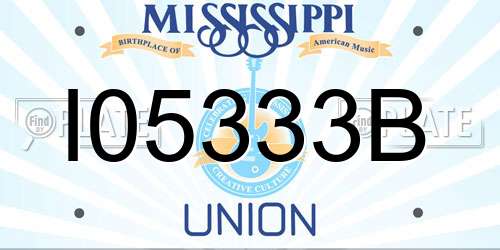 I05333B Mississippi License Plate