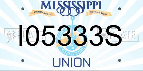 I05333S Mississippi License Plate