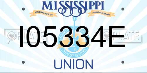 I05334E Mississippi License Plate