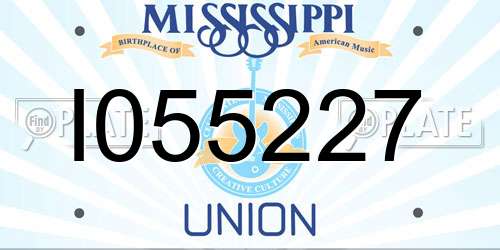 I055227 Mississippi License Plate