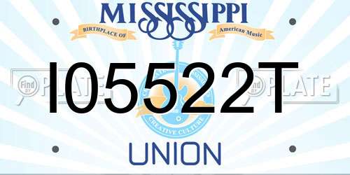 I05522T Mississippi License Plate