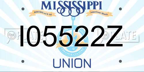 I05522Z Mississippi License Plate