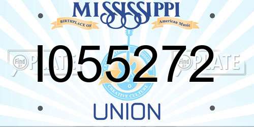 I055272 Mississippi License Plate