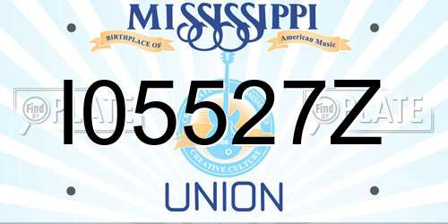 I05527Z Mississippi License Plate