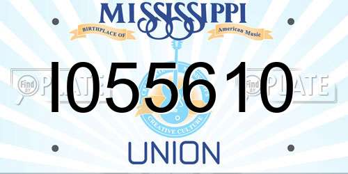 I055610 Mississippi License Plate