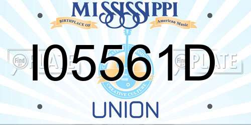 I05561D Mississippi License Plate