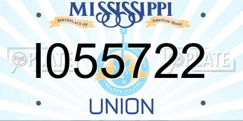 I055722 Mississippi License Plate