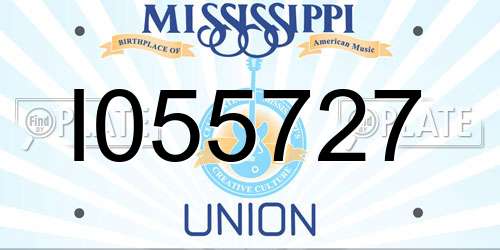 I055727 Mississippi License Plate