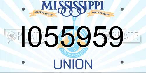 I055959 Mississippi License Plate