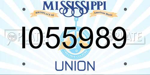 I055989 Mississippi License Plate
