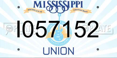 I057152 Mississippi License Plate