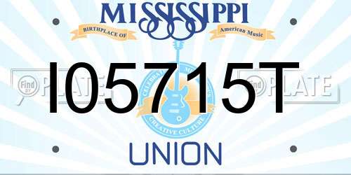 I05715T Mississippi License Plate