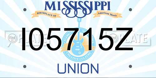 I05715Z Mississippi License Plate