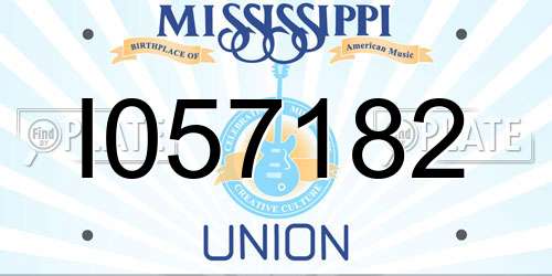 I057182 Mississippi License Plate