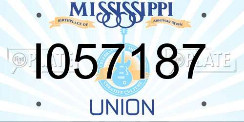I057187 Mississippi License Plate