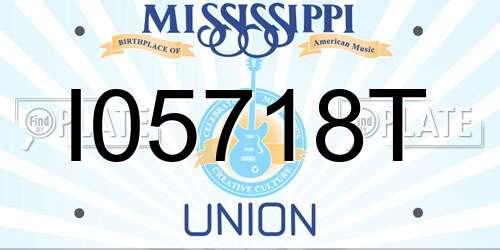 I05718T Mississippi License Plate